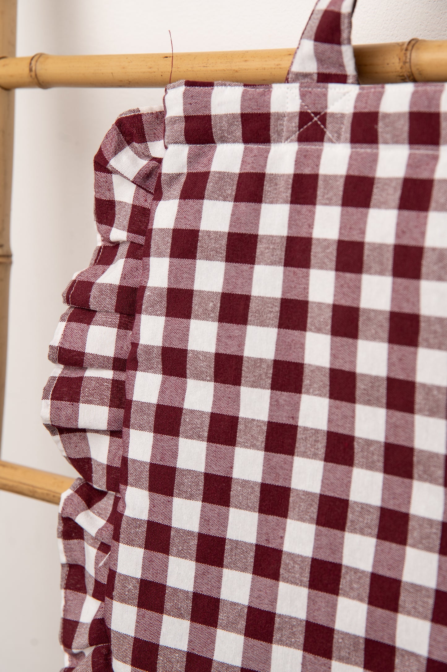 Bolsa Vichy Volantes Granate