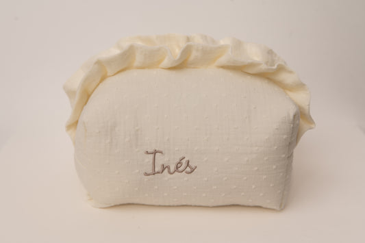 Neceser Muselina Volantes Comunión White