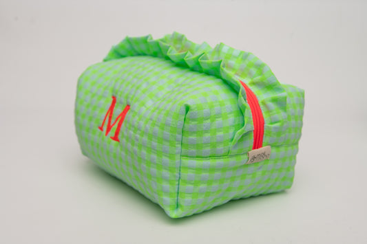 Neceser Vichy Seersucker Volantes Mdm 2723 Neon Green