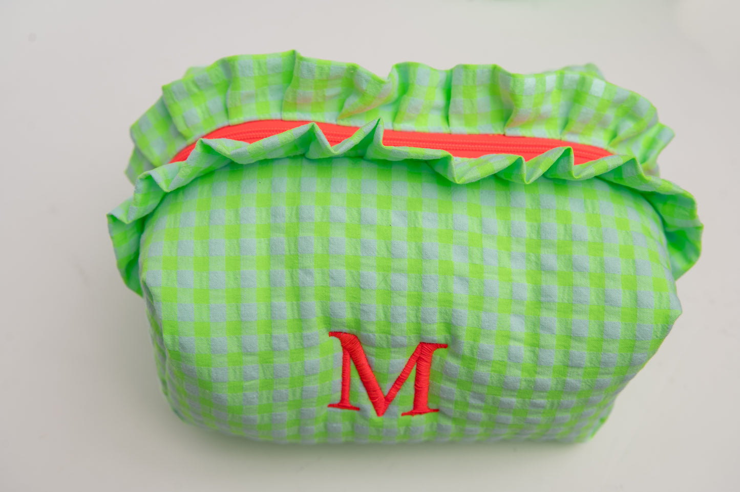 Neceser Vichy Seersucker Volantes Mdm 2723 Neon Green