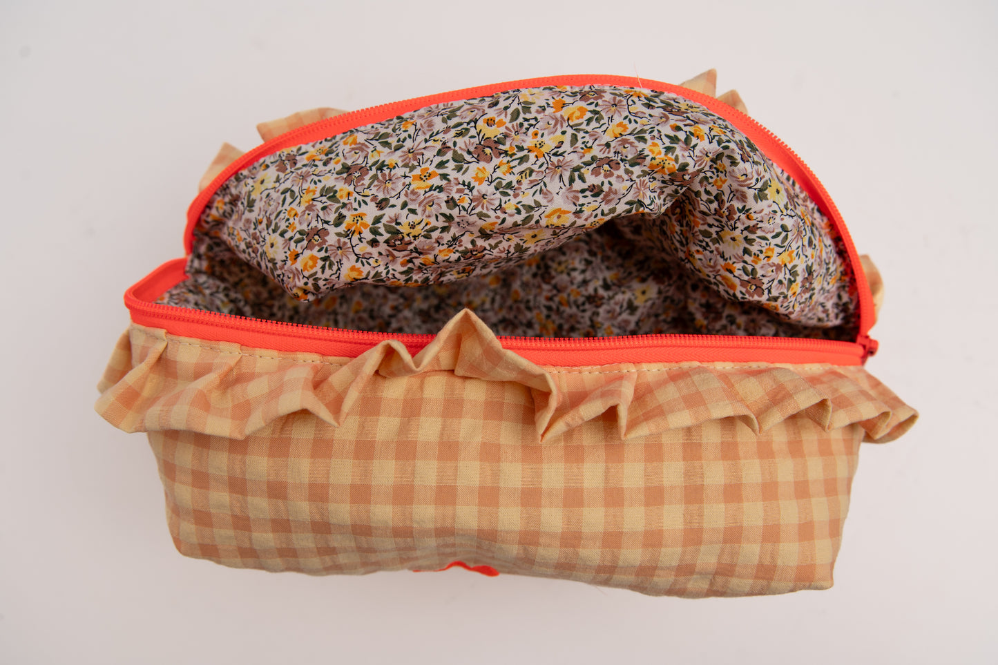 Neceser Vichy Seersucker Volantes Mdm 2515 Vainilla