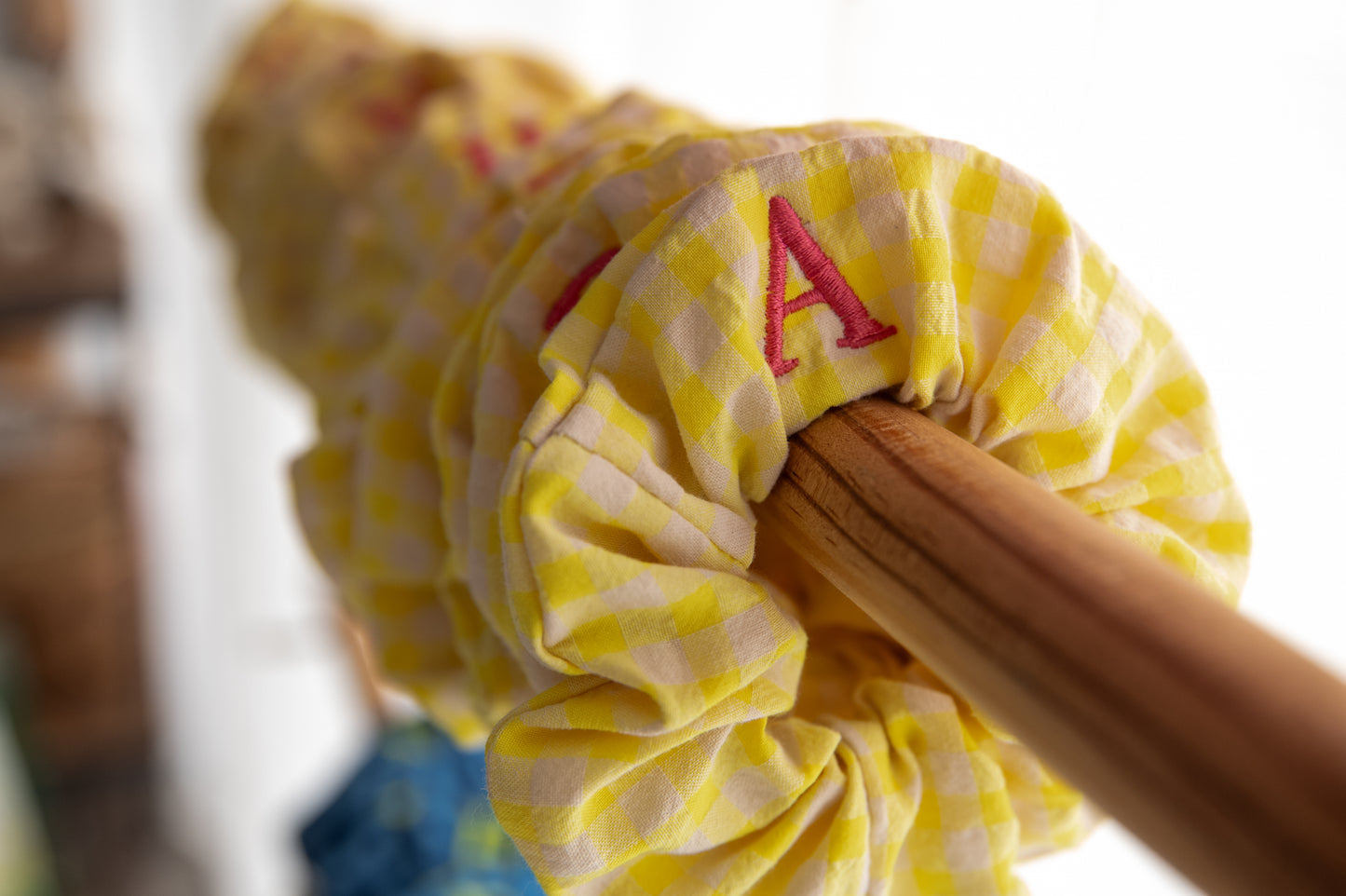 Scrunchie Tejido Seersucker MDM S2720 Amarillo Fluor