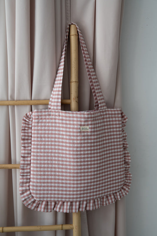 Bolsa Vichy Volante Rosa Claro