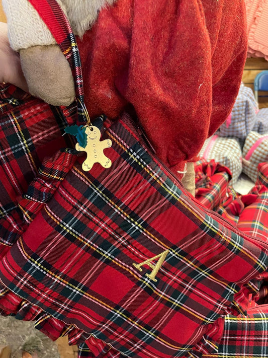 Pouch Volantes Tartán Rojo
