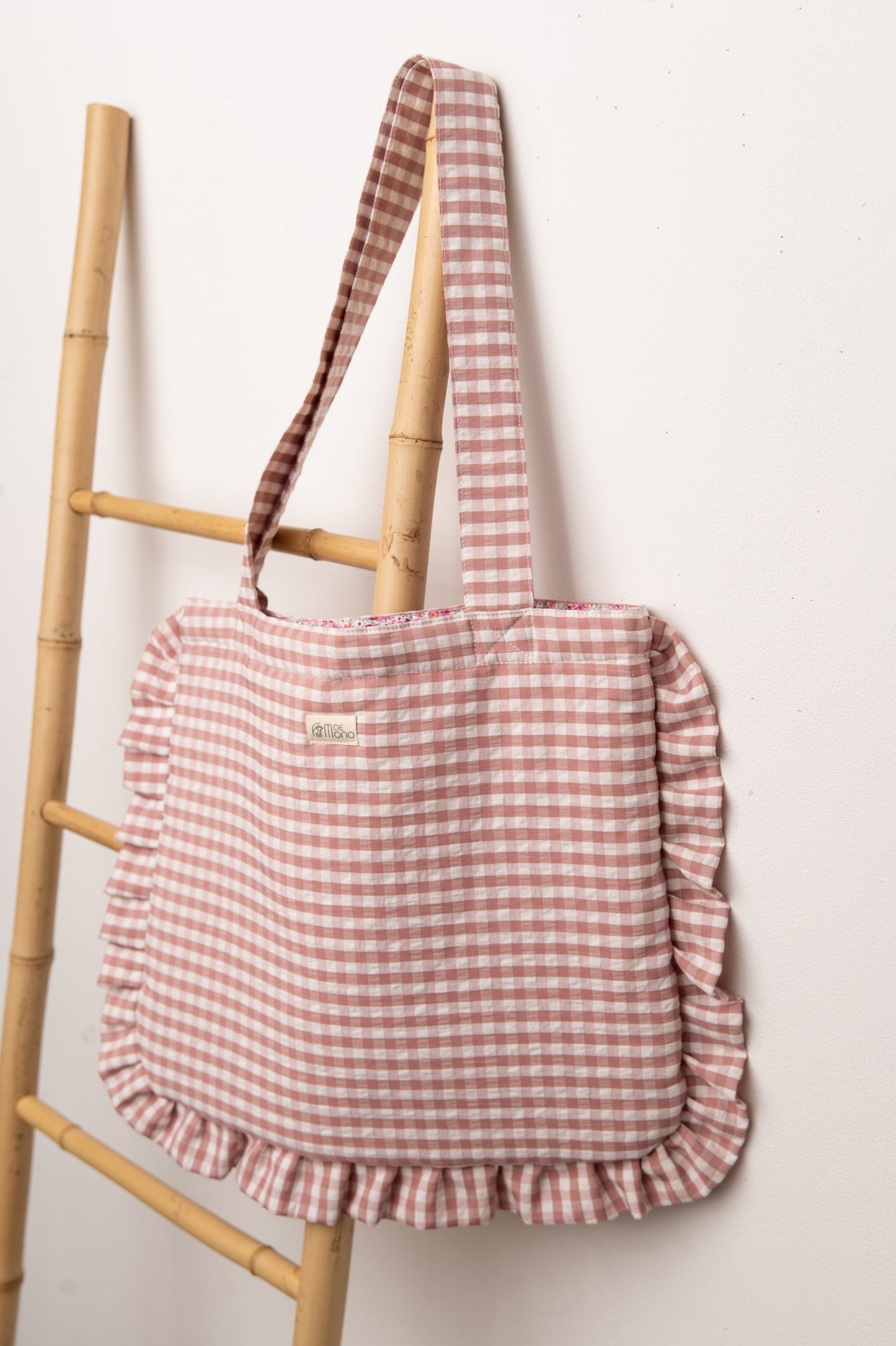 Bolsa Vichy Volante Rosa Claro