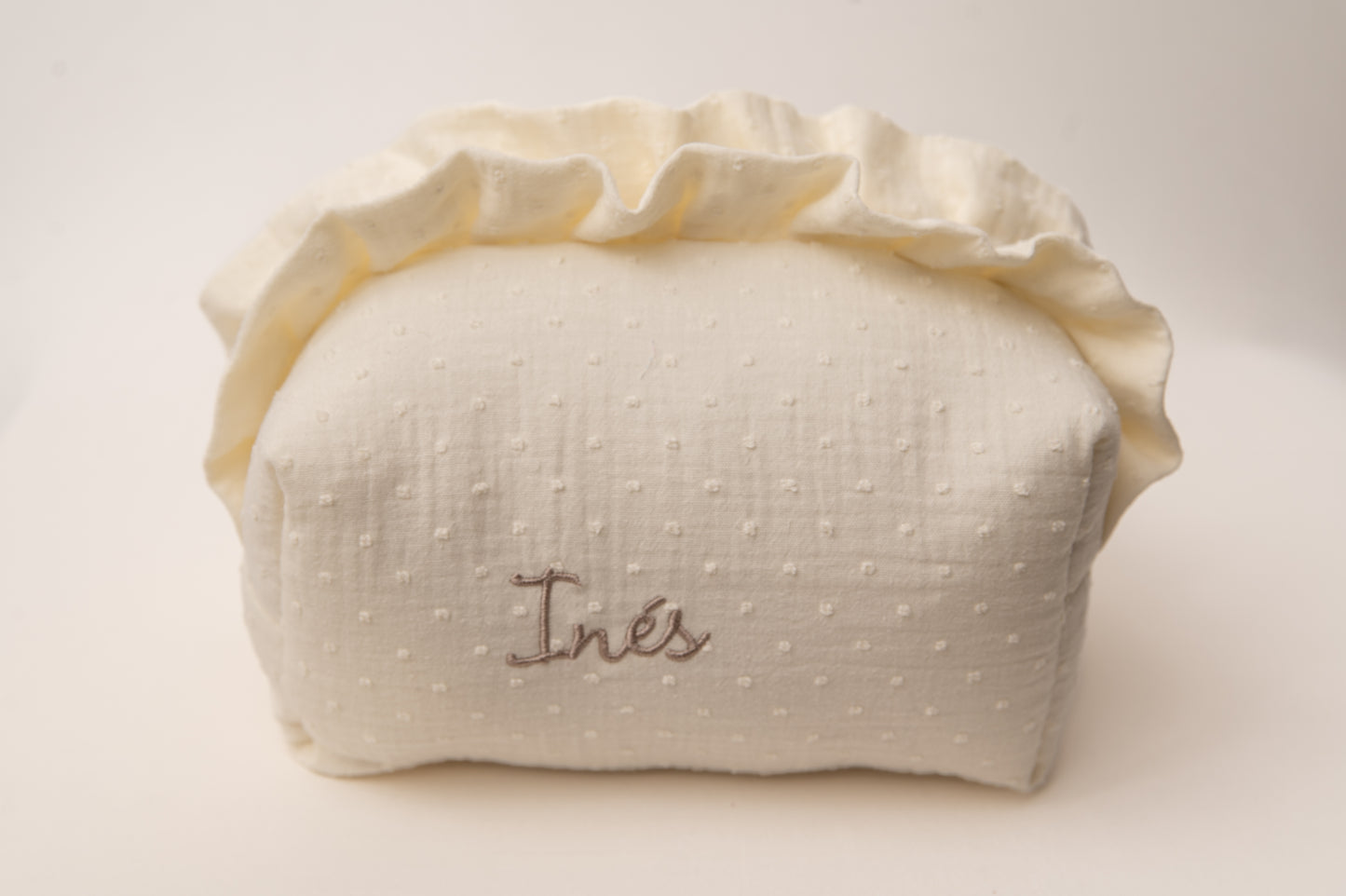 Neceser Muselina Volantes Comunión White