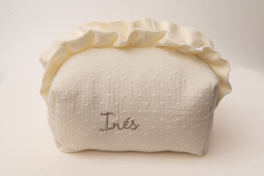 Neceser Muselina Volantes Comunión White