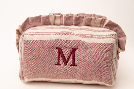 Neceser Rayas Anchas Volantes Mdm 11009 Granate