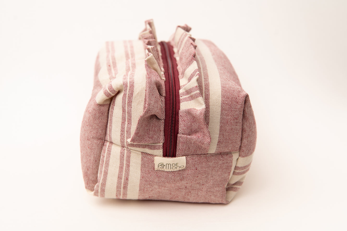 Neceser Rayas Anchas Volantes Mdm 11009 Granate