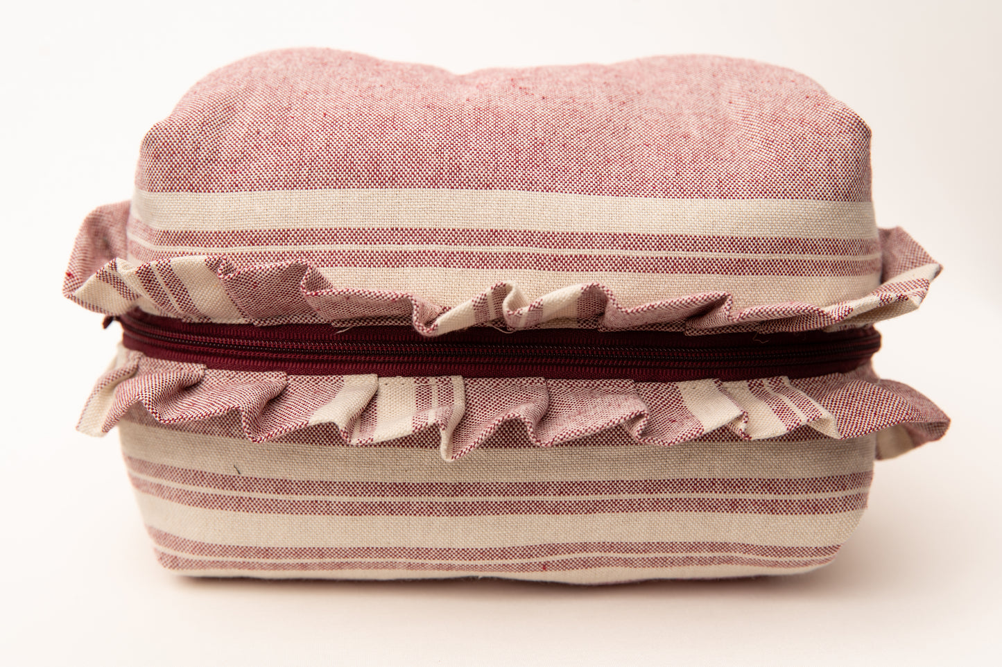 Neceser Rayas Anchas Volantes Mdm 11009 Granate