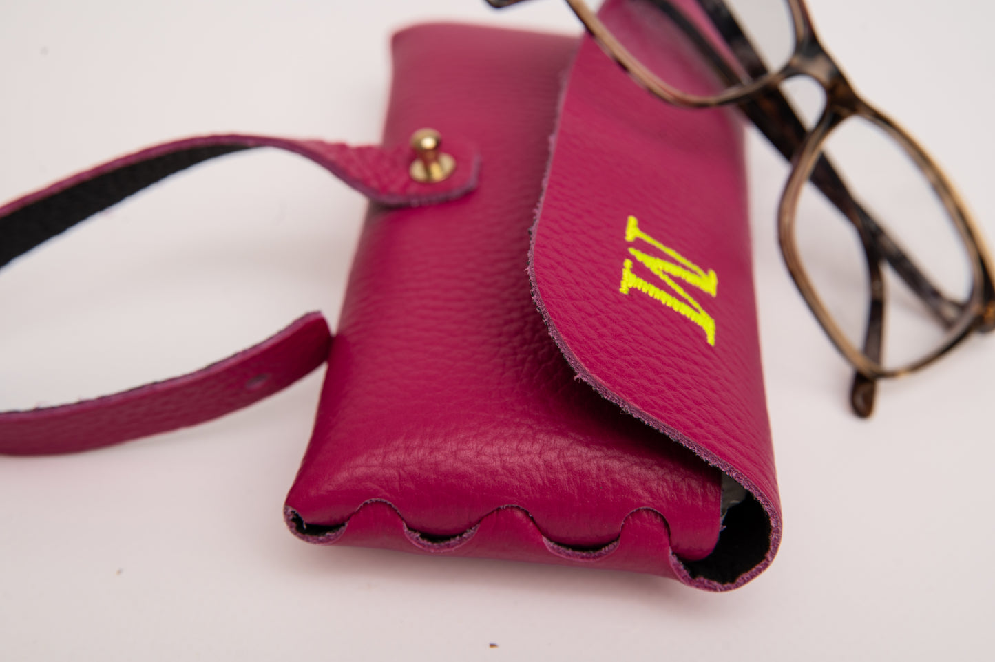 Funda de Gafas Piel Burdeos