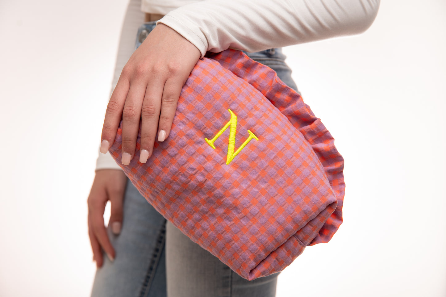 Neceser Vichy Seersucker Volantes Mdm 2511 Hortensia