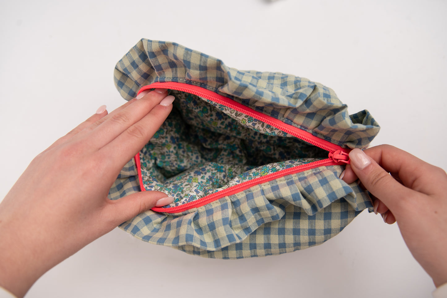 Neceser Vichy Seersucker Volantes Mdm 2512 Blue