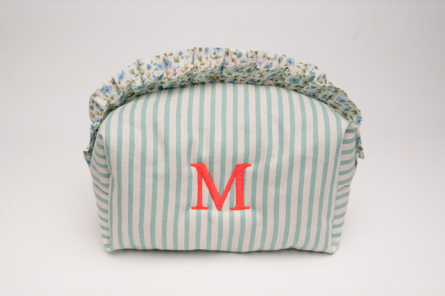 Neceser Rayas Volantes Estampados Mdm 11005 Turquesa