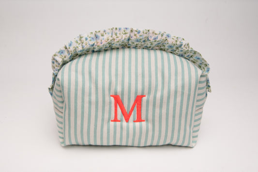 Neceser Rayas Volantes Estampados Mdm 11005 Turquesa