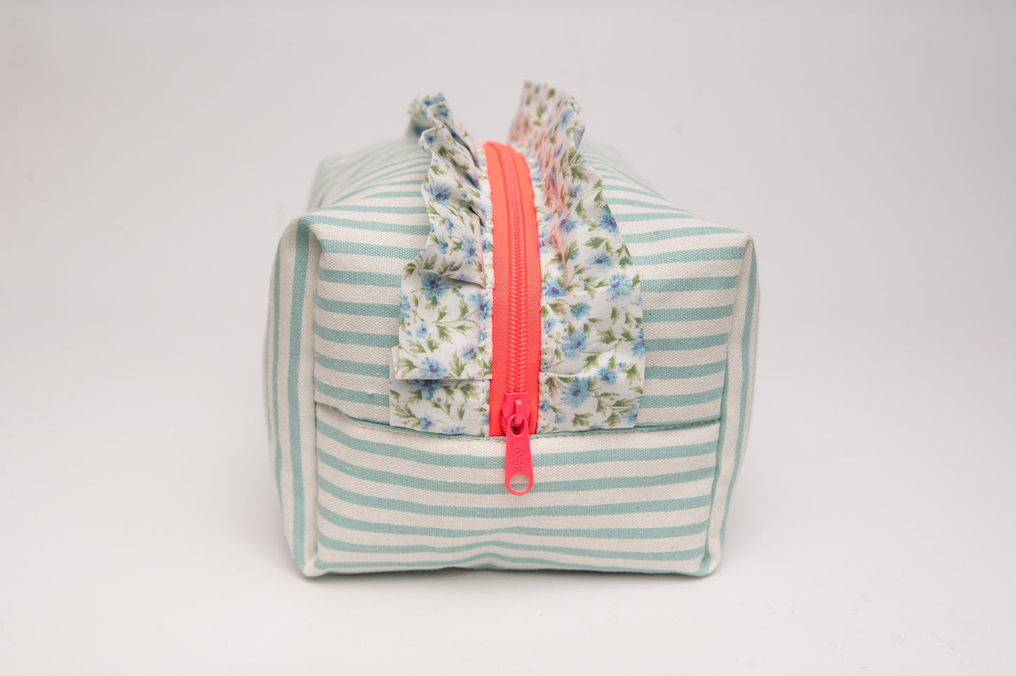 Neceser Rayas Volantes Estampados Mdm 11005 Turquesa