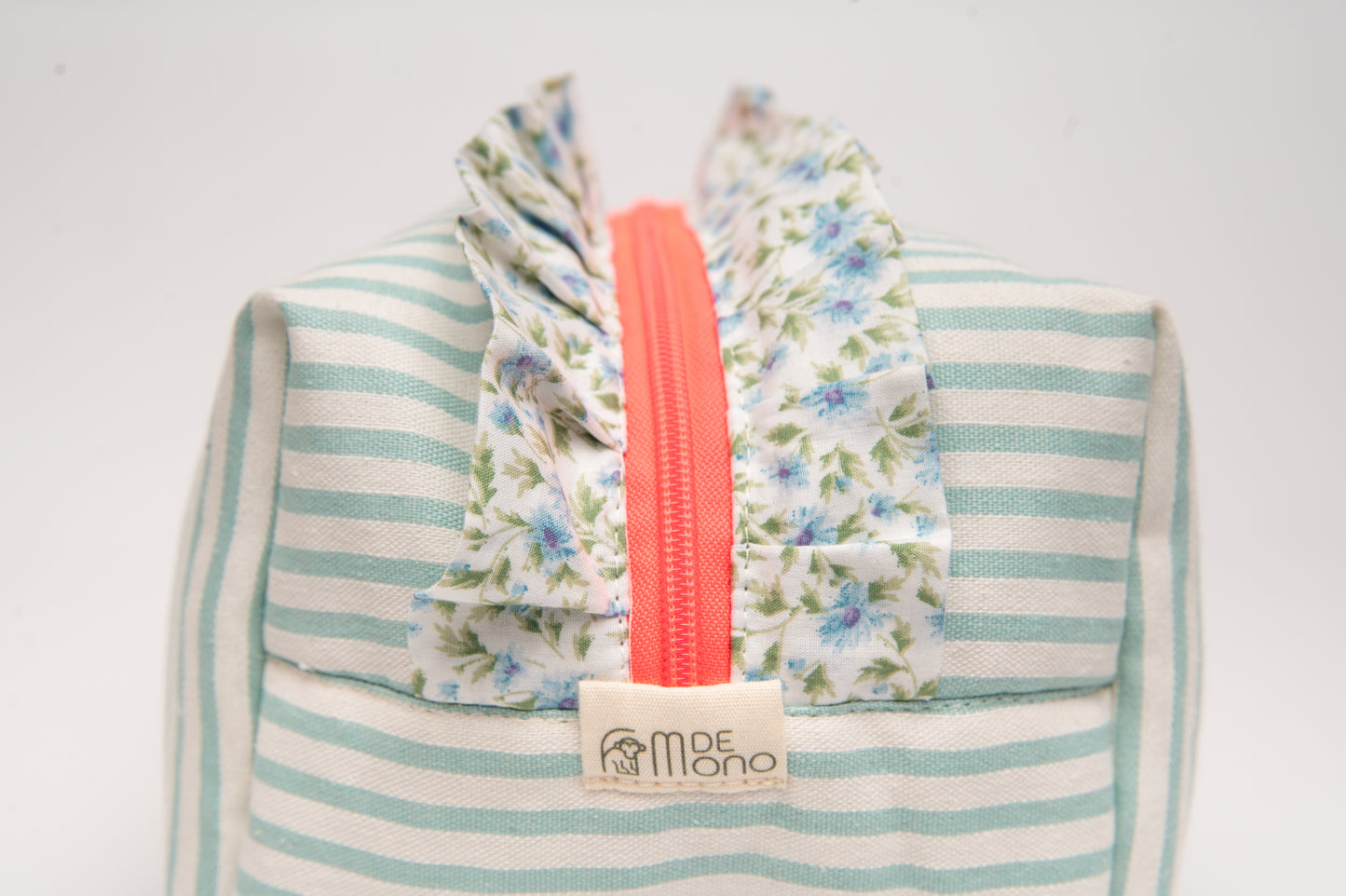 Neceser Rayas Volantes Estampados Mdm 11005 Turquesa