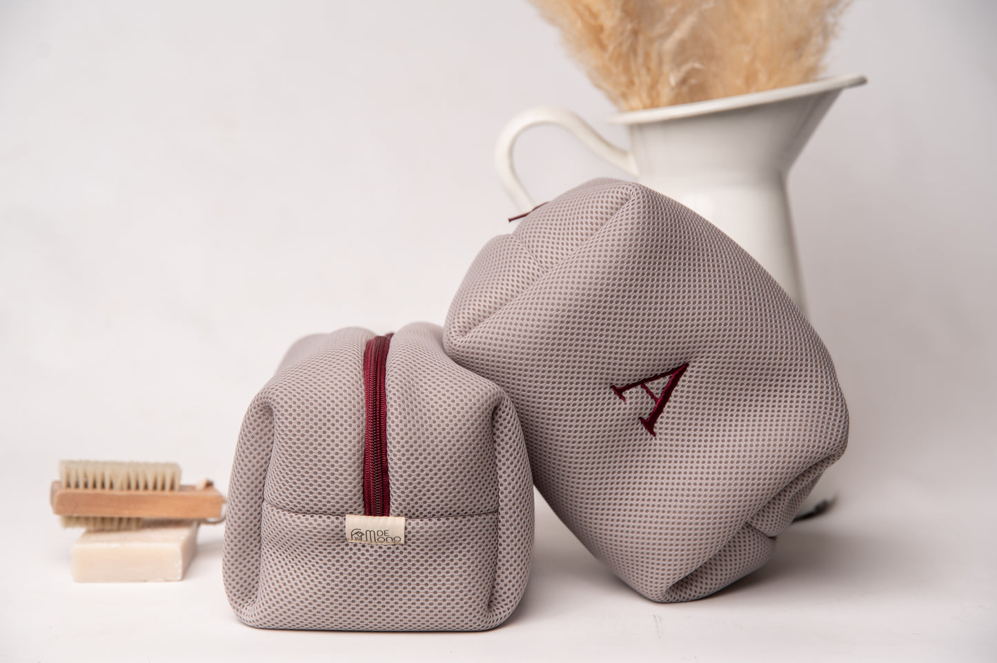 Neceser 3D Crema y Burdeos