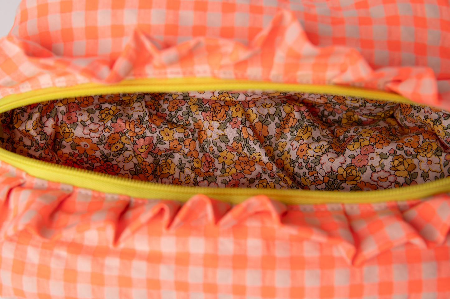 Neceser Vichy Seersucker Volantes Mdm 2721 Orange Fluor