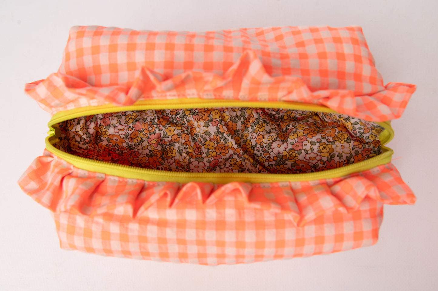 Neceser Vichy Seersucker Volantes Mdm 2721 Orange Fluor