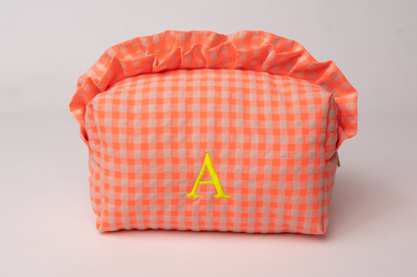 Neceser Vichy Seersucker Volantes Mdm 2721 Orange Fluor