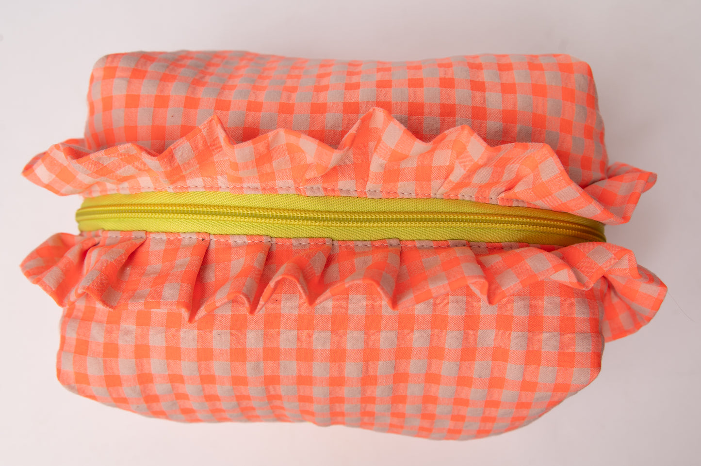 Neceser Vichy Seersucker Volantes Mdm 2721 Orange Fluor