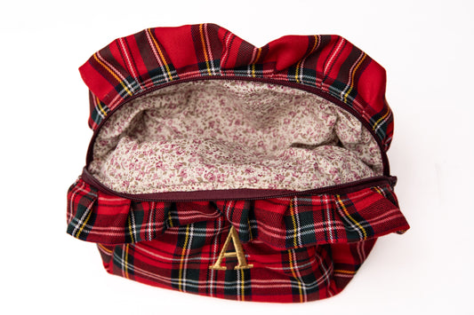Neceser Volantes tartán Rojo y Dorado