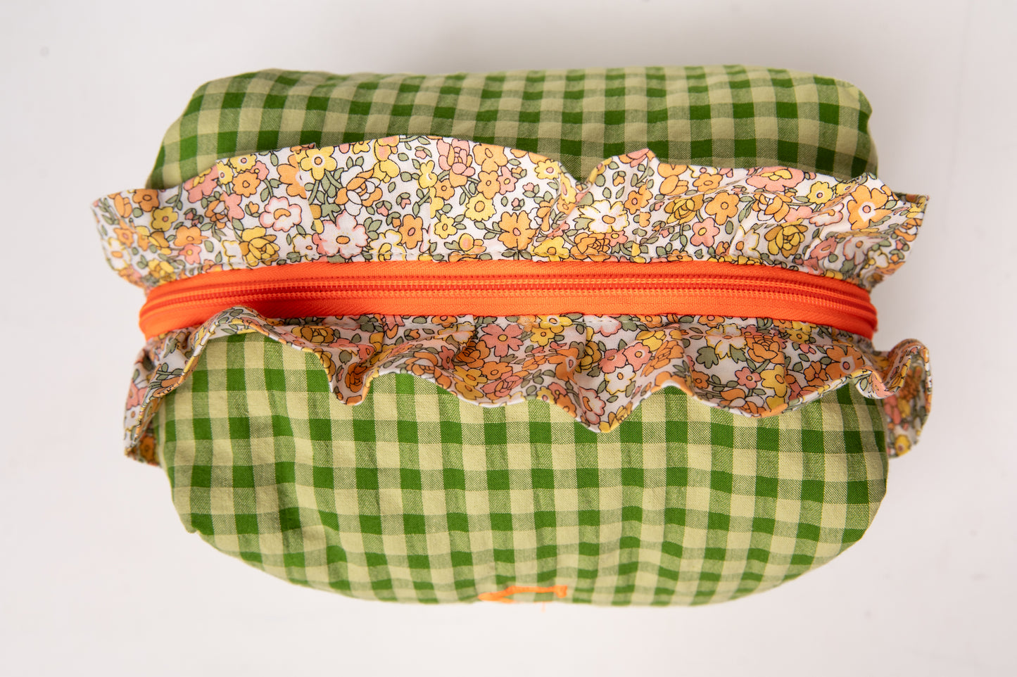 Neceser Vichy Seersucker Volantes Estampados Mdm 2731 Matcha Green