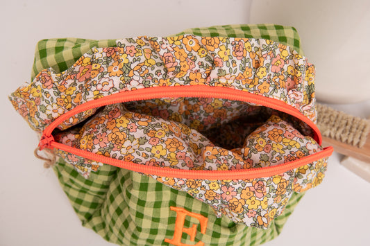 Neceser Vichy Seersucker Volantes Estampados Mdm 2731 Matcha Green