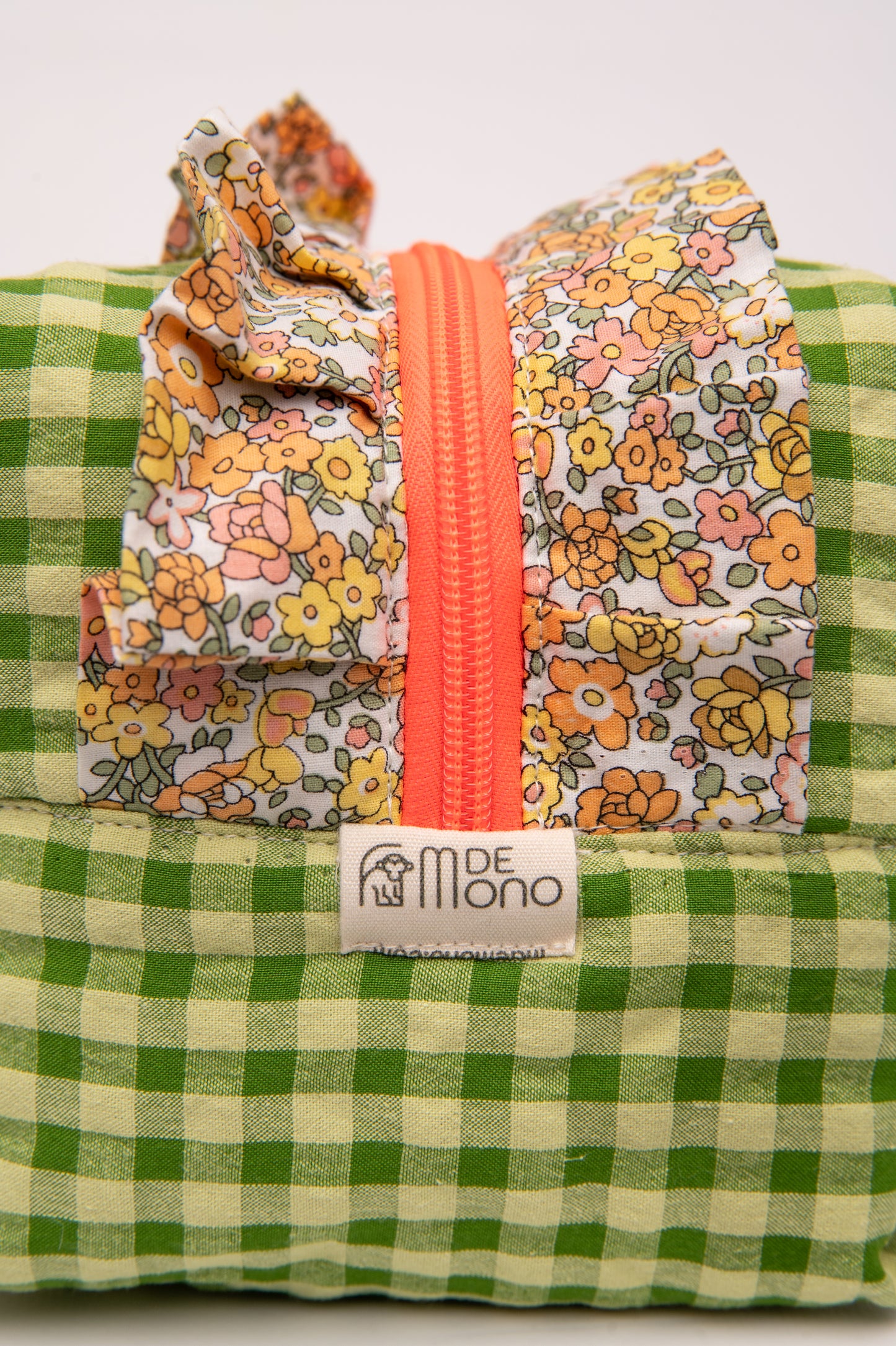 Neceser Vichy Seersucker Volantes Estampados Mdm 2731 Matcha Green