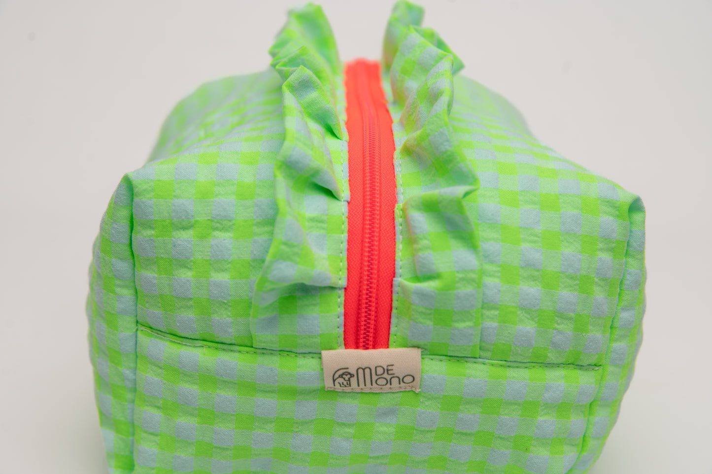 Neceser Vichy Seersucker Volantes Mdm 2723 Neon Green