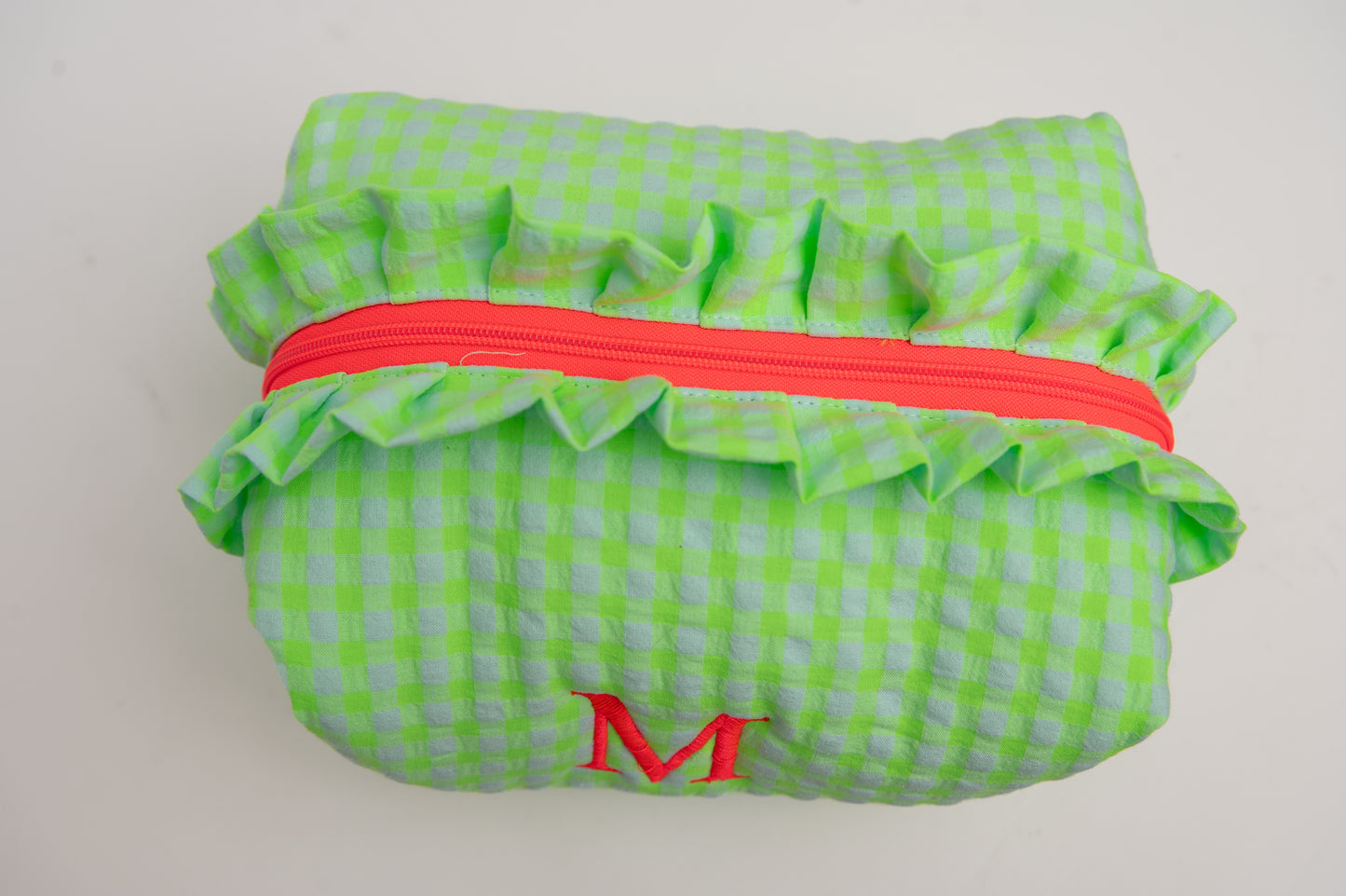 Neceser Vichy Seersucker Volantes Mdm 2723 Neon Green