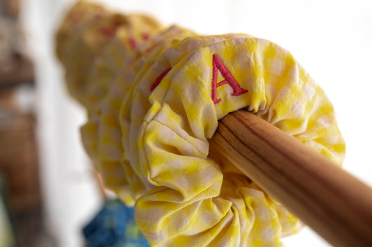 Scrunchie Tejido Seersucker MDM S2720 Amarillo Fluor