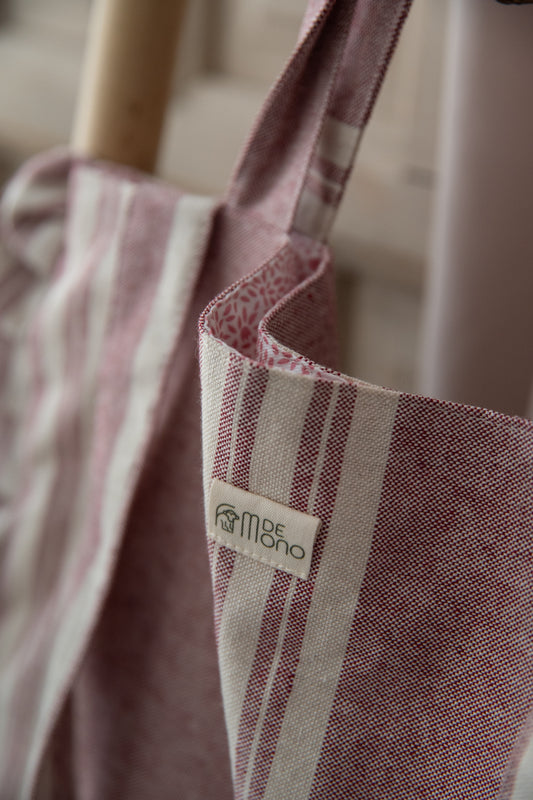 Bolsa de rayas con volante mdm 11001 Rosa