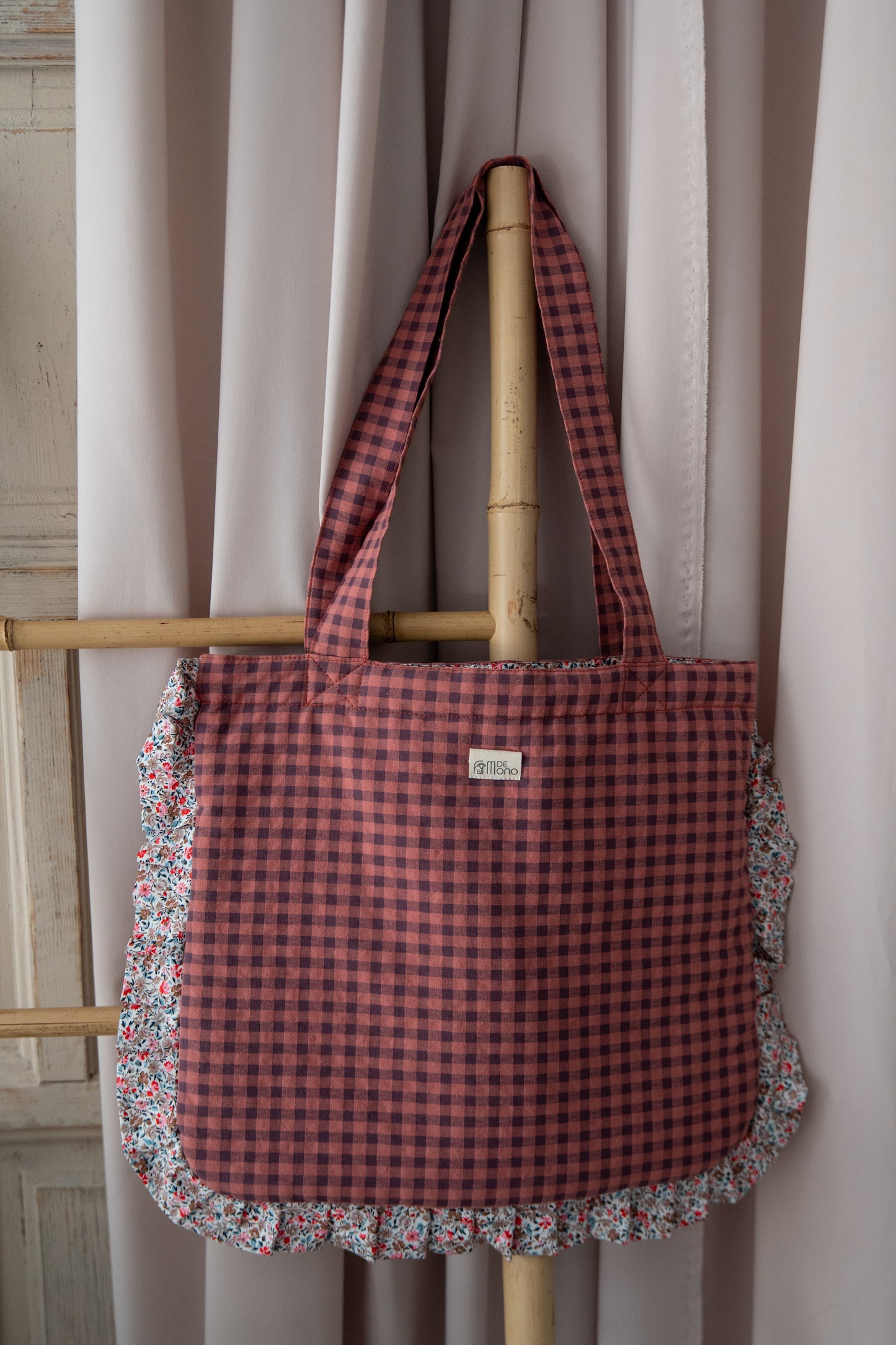 Bolsa Vichy Seersucker Volante mdm 2005 Rosewood