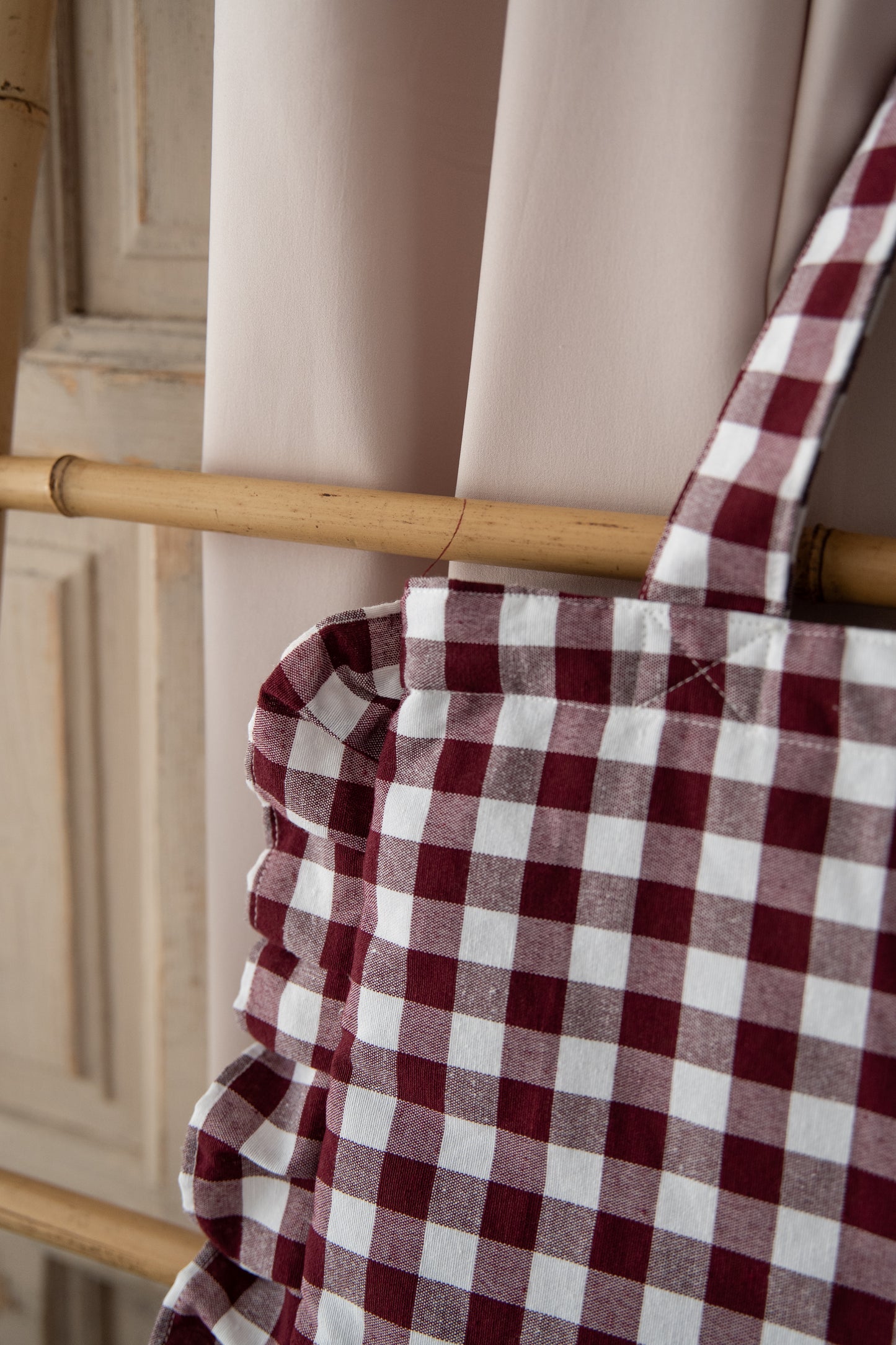 Bolsa Vichy Volantes Granate