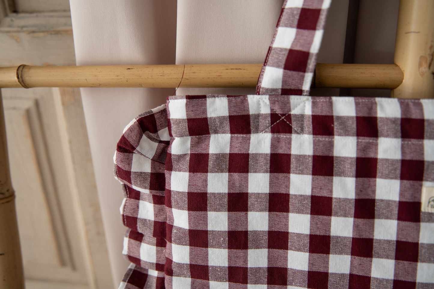 Bolsa Vichy Volantes Granate