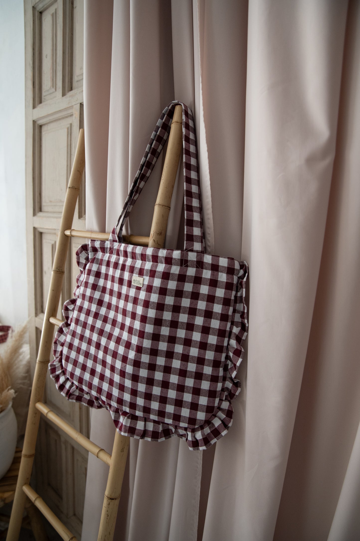 Bolsa Vichy Volantes Granate