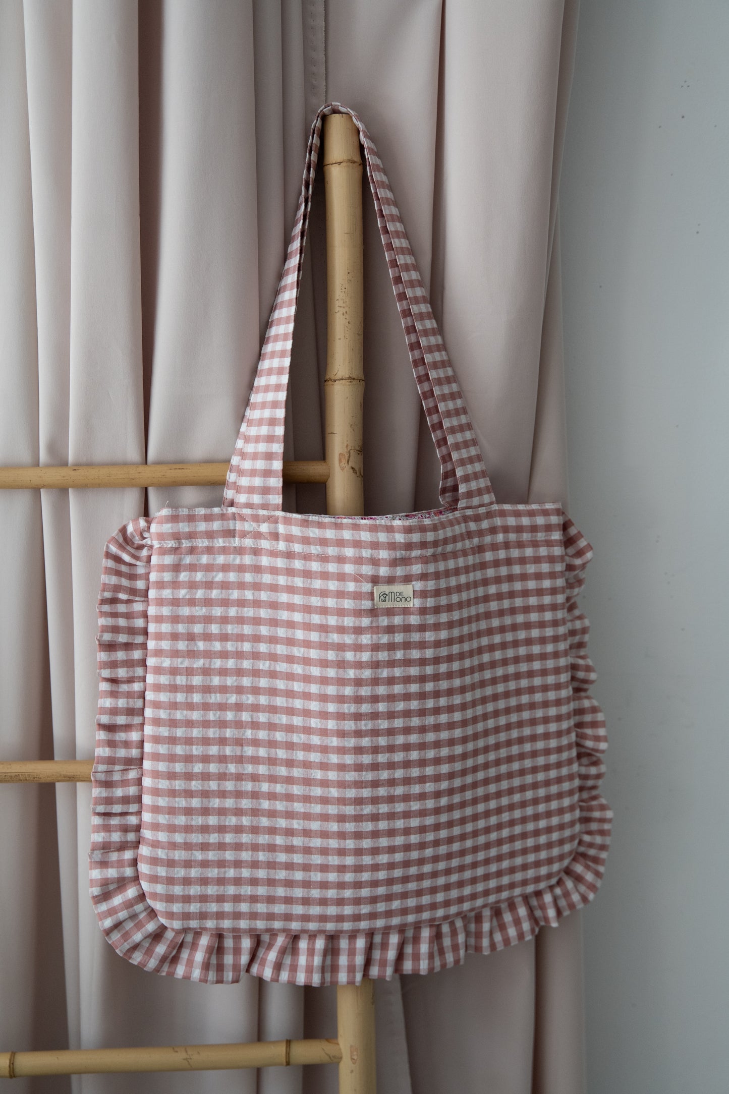 Bolsa Vichy Volante Rosa Claro