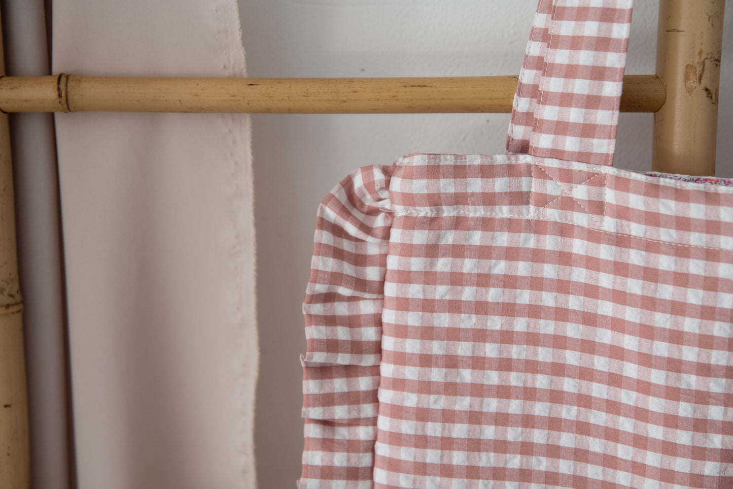 Bolsa Vichy Volante Rosa Claro