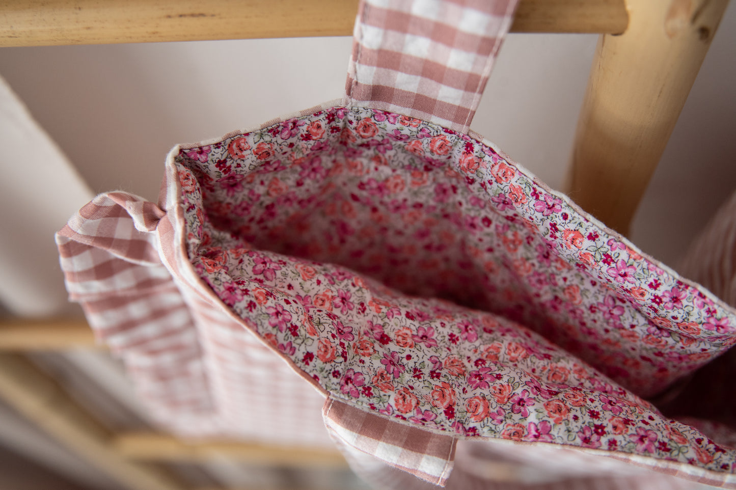 Bolsa Vichy Volante Rosa Claro