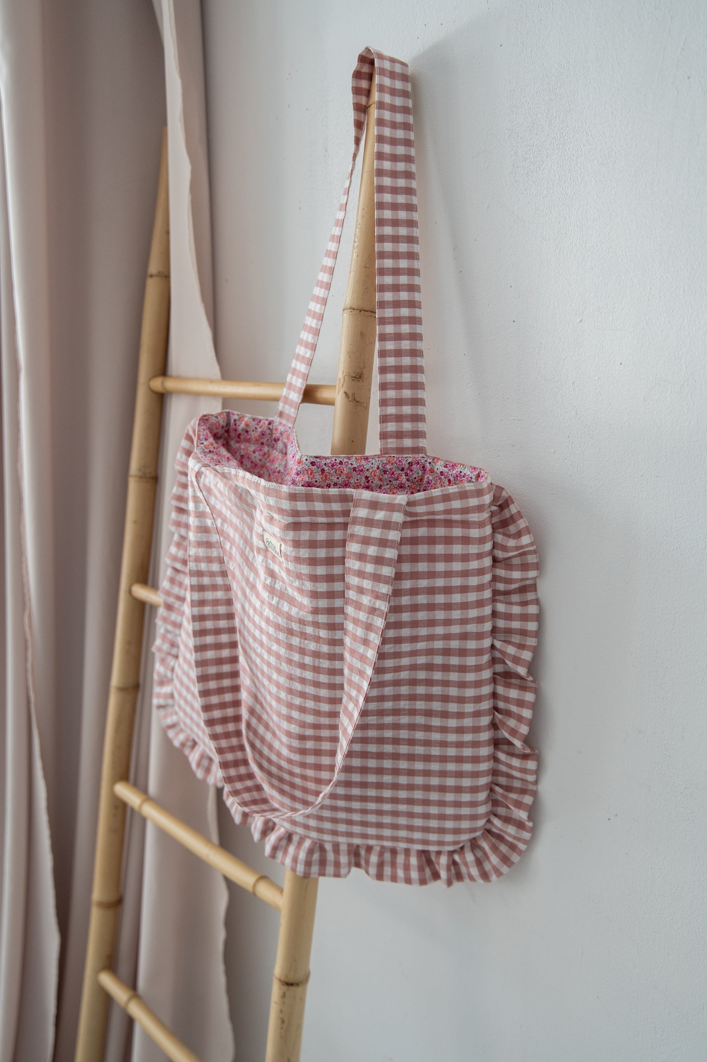 Bolsa Vichy Volante Rosa Claro