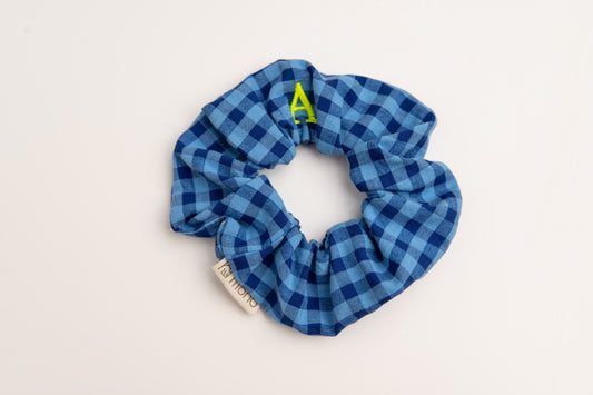 Scrunchie Tejido Seersucker MDM S2518 Royal Blue