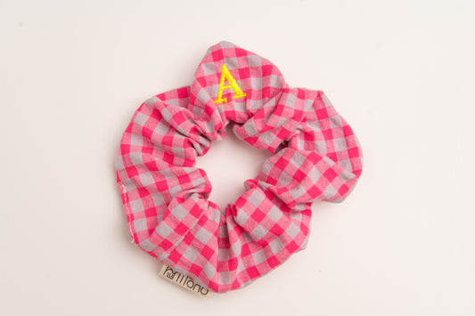 Scrunchie Tejido Seersucker MDM S2722 Rosa Fluor