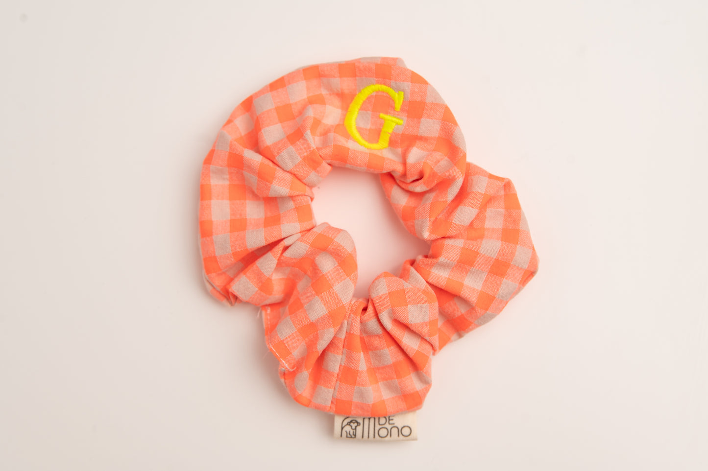 Scrunchie Tejido Seersucker MDM S2721 Naranja Fluor