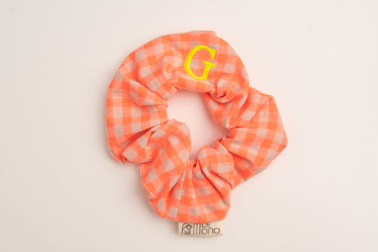 Scrunchie Tejido Seersucker MDM S2721 Naranja Fluor
