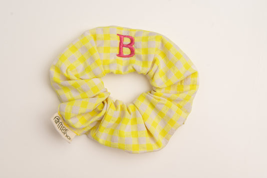 Scrunchie Tejido Seersucker MDM S2720 Amarillo Fluor