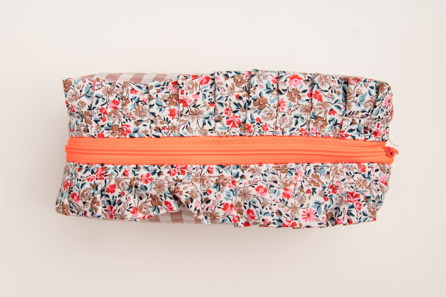 Estuche Vichy Volantes Rosa