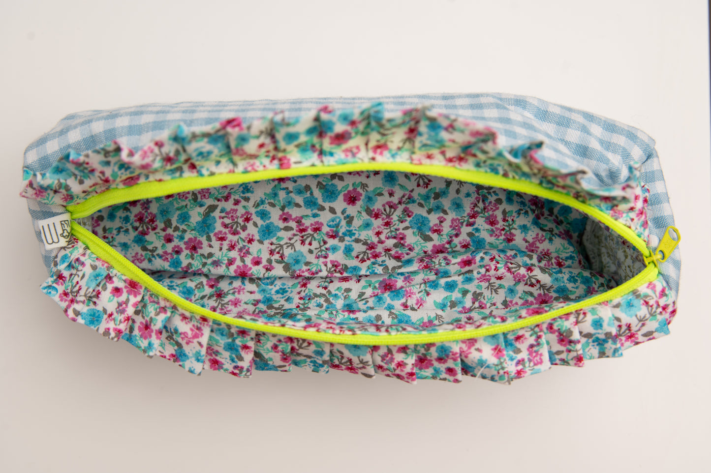 Estuche Vichy Volantes Azul