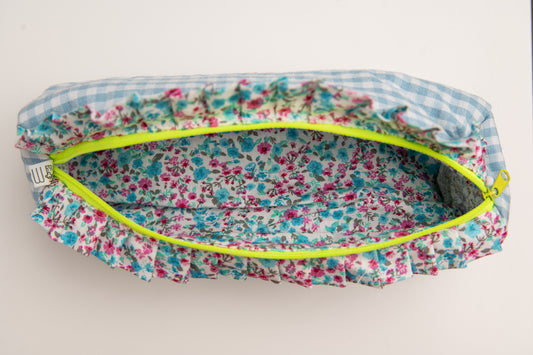 Estuche Vichy Volantes Azul